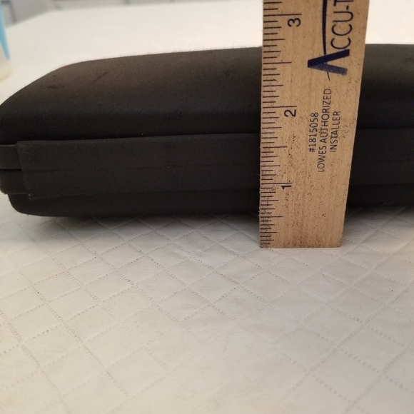 Chic Black Clutch with Silver Chain Bechamel Black Clutch Hard Case 7 X 3 X 2 - Picture 2 of 9